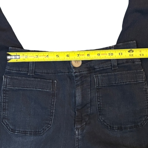 Maeve The Colette Crop High-Rise Wide-Leg Dark Blue Jeans Anthropologie Size 25 - Picture 13 of 13